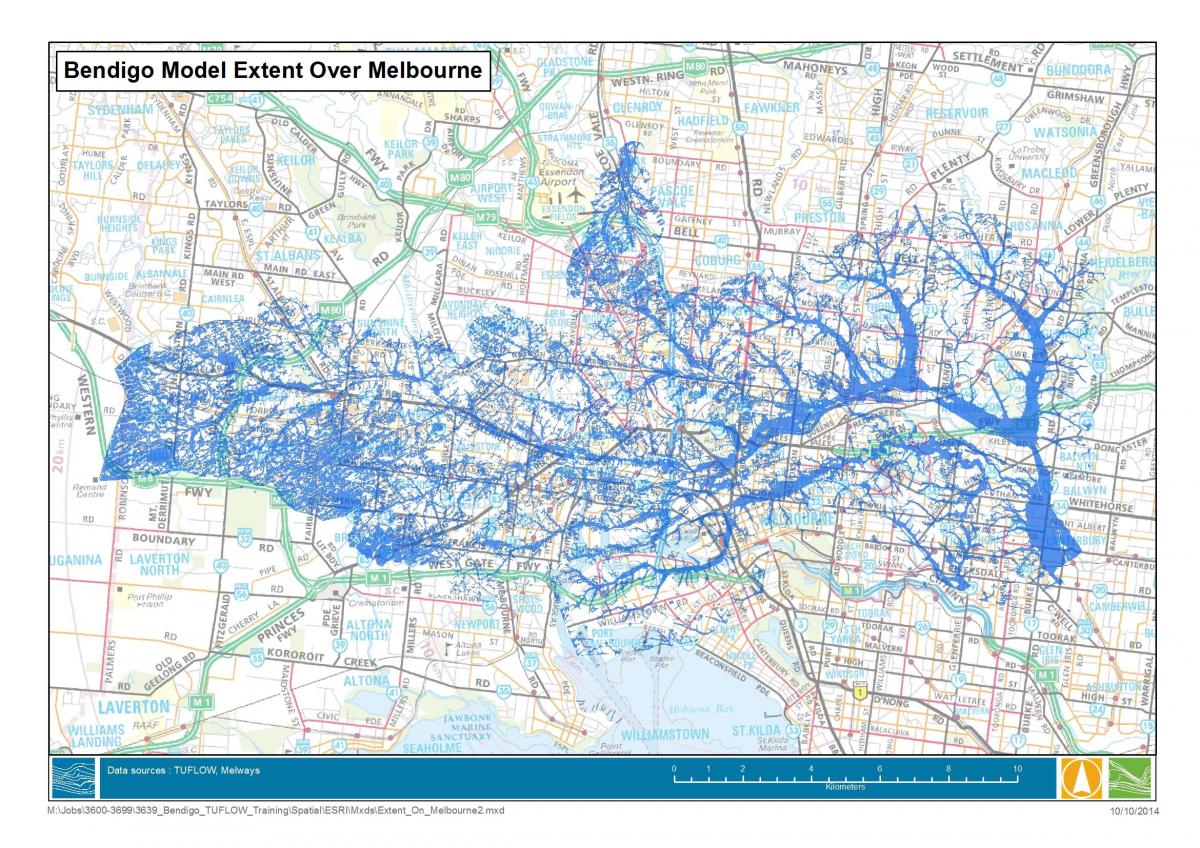 map of Melbourne flood