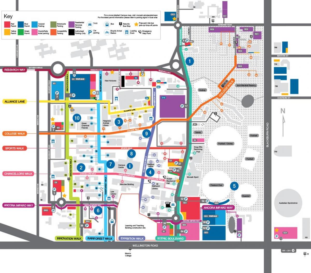 map of Monash university