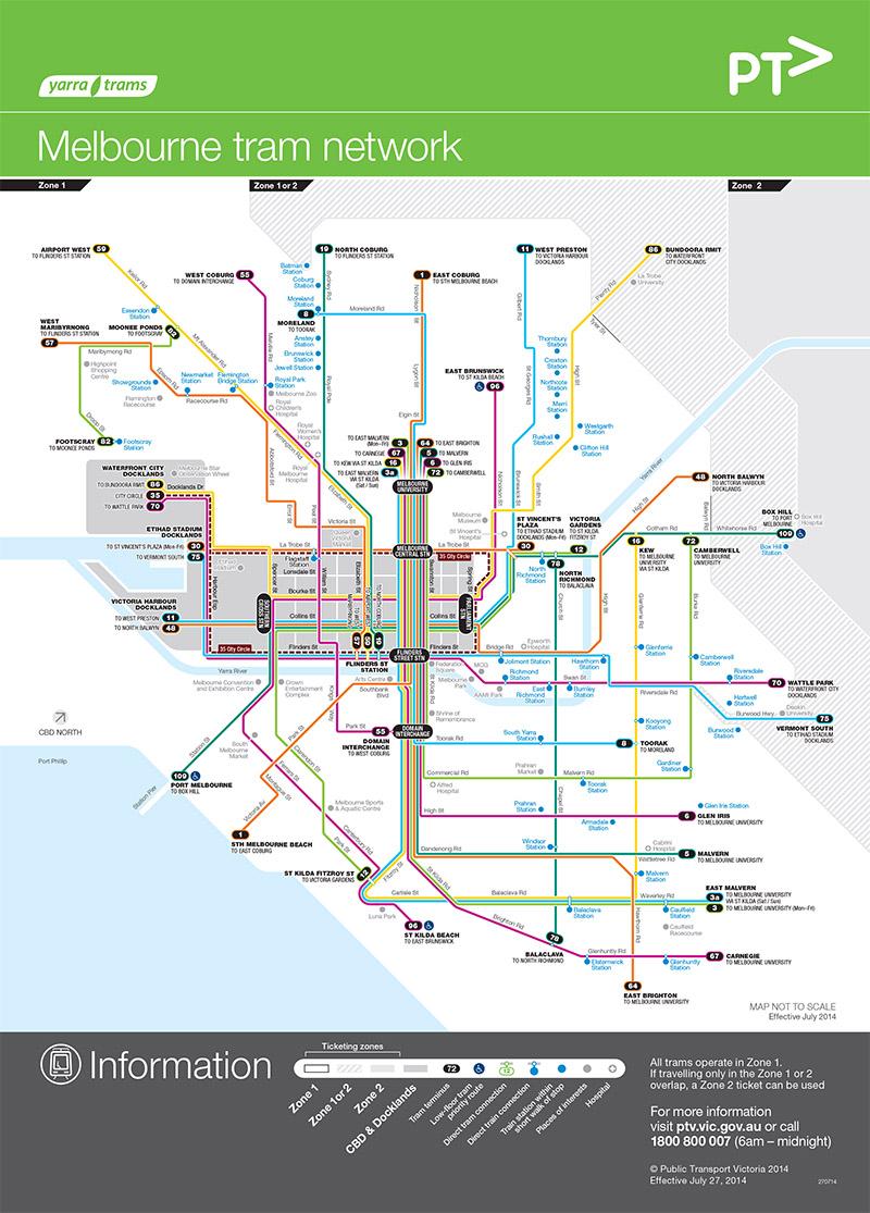 Tram Map Melbourne 