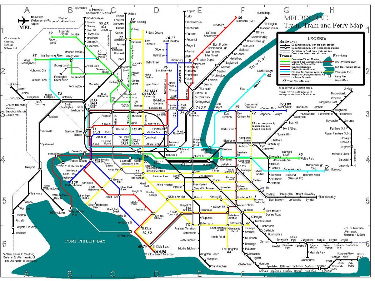 Melbourne bus map