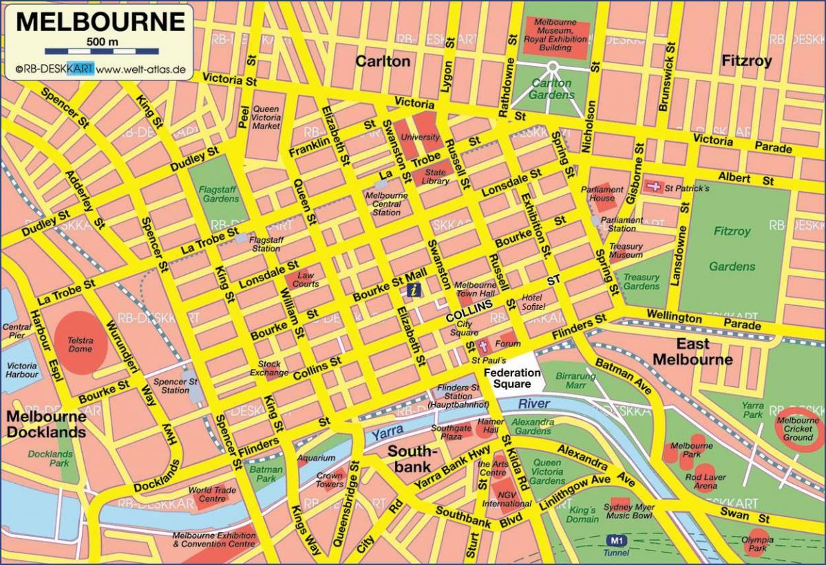 map of cbd Melbourne