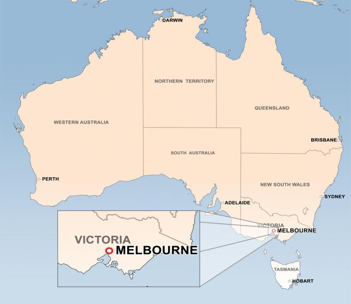 map of Melbourne Australia
