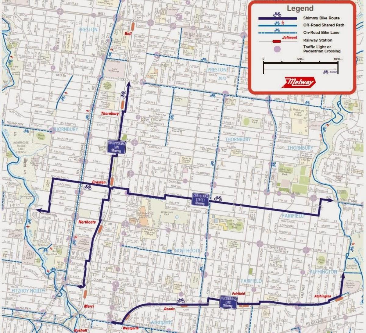 map of Melbourne bike share