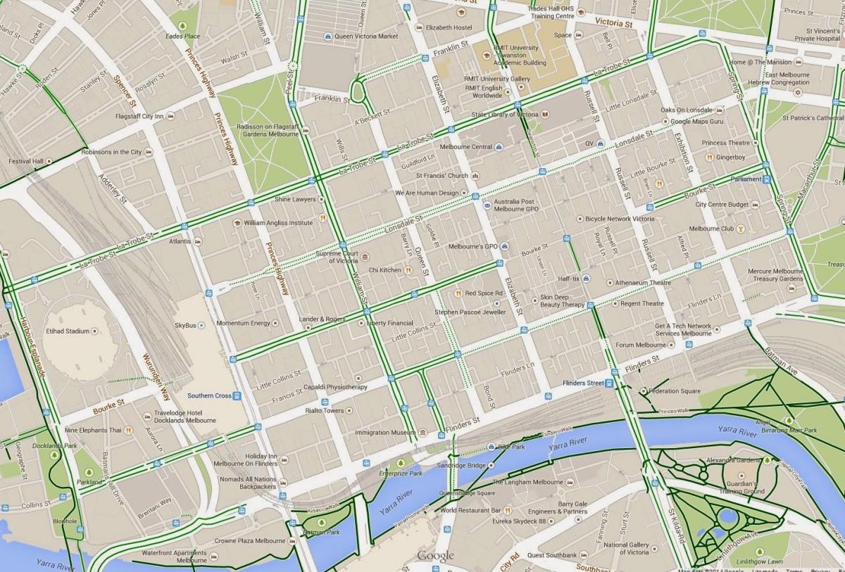map of cbd of Melbourne