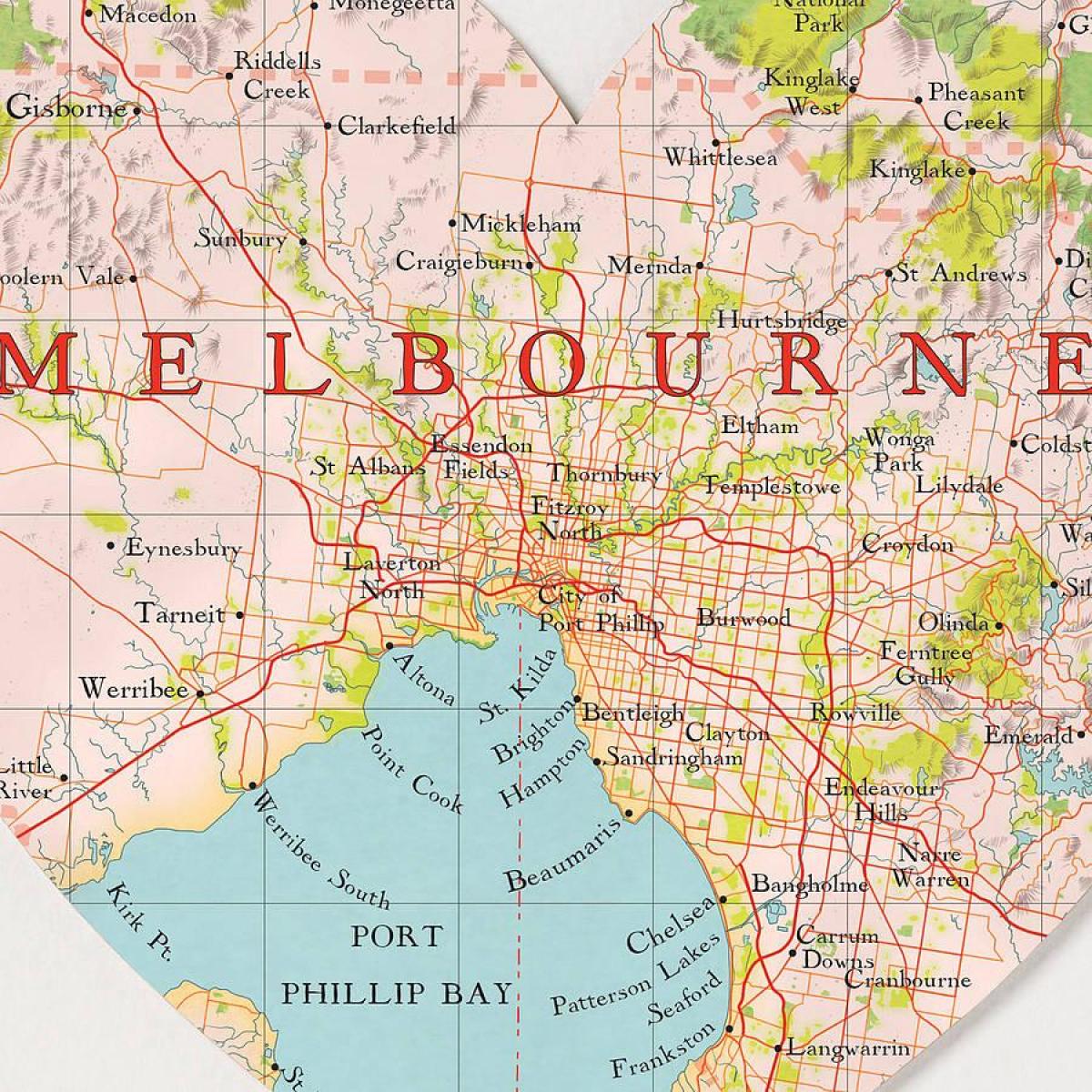 Melbourne world map