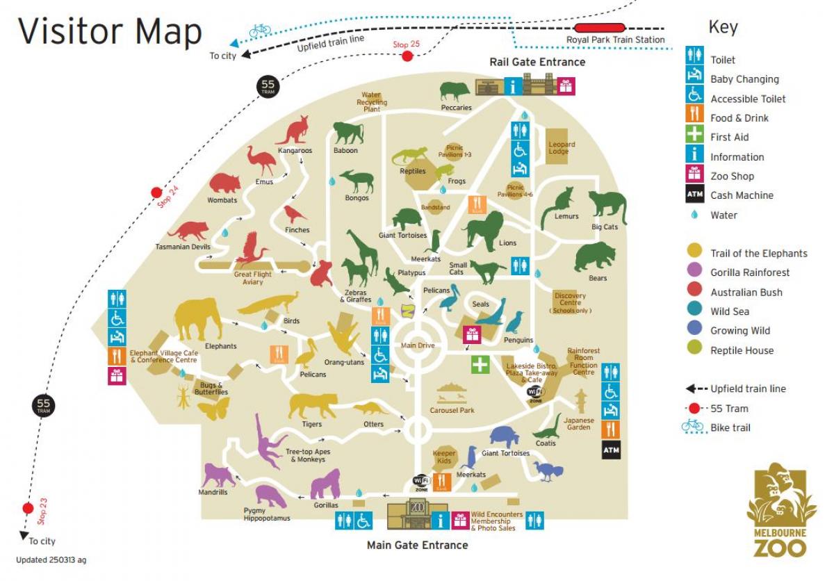 map of Melbourne zoo