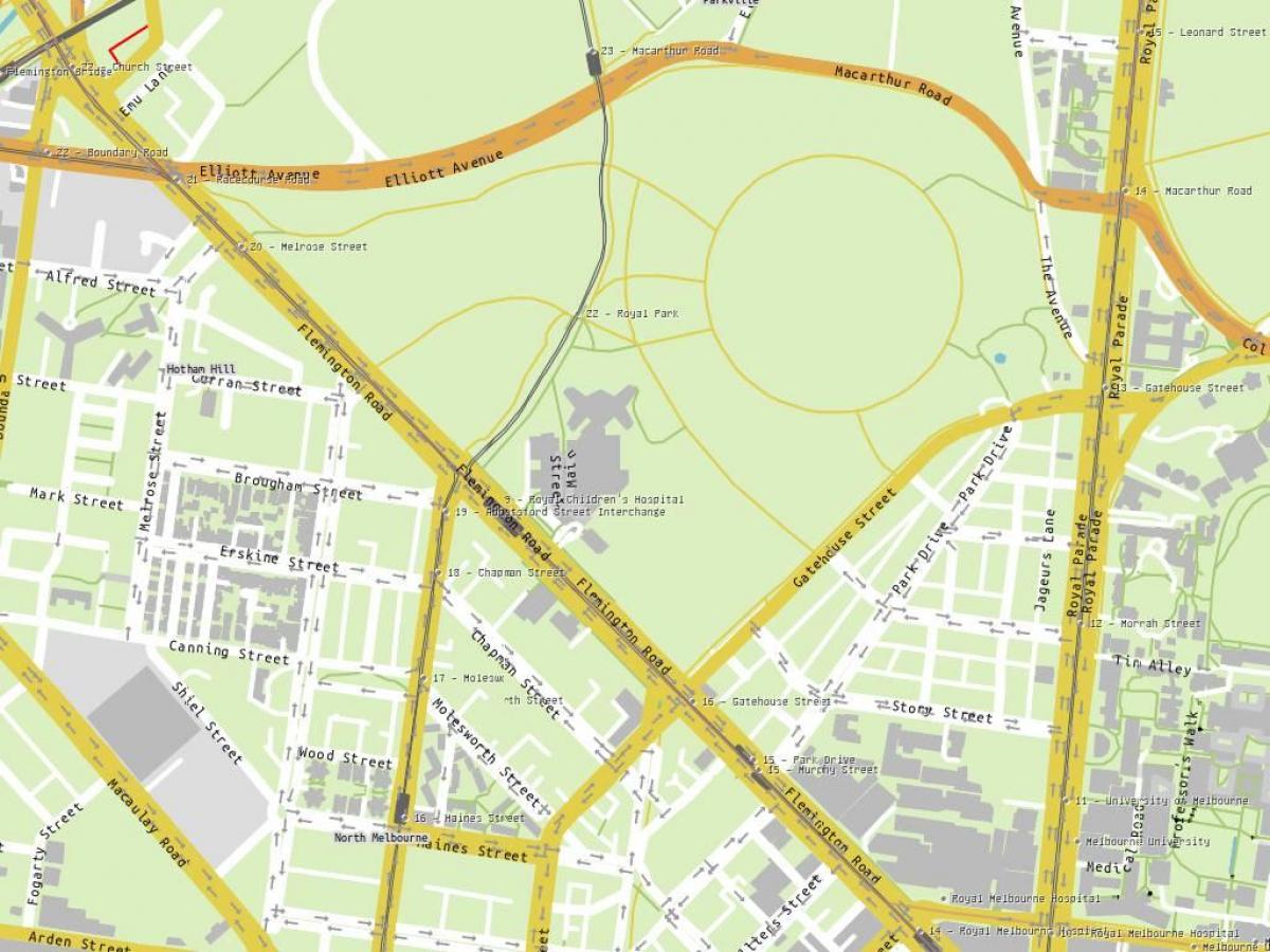 map of Royal children's hospital Melbourne