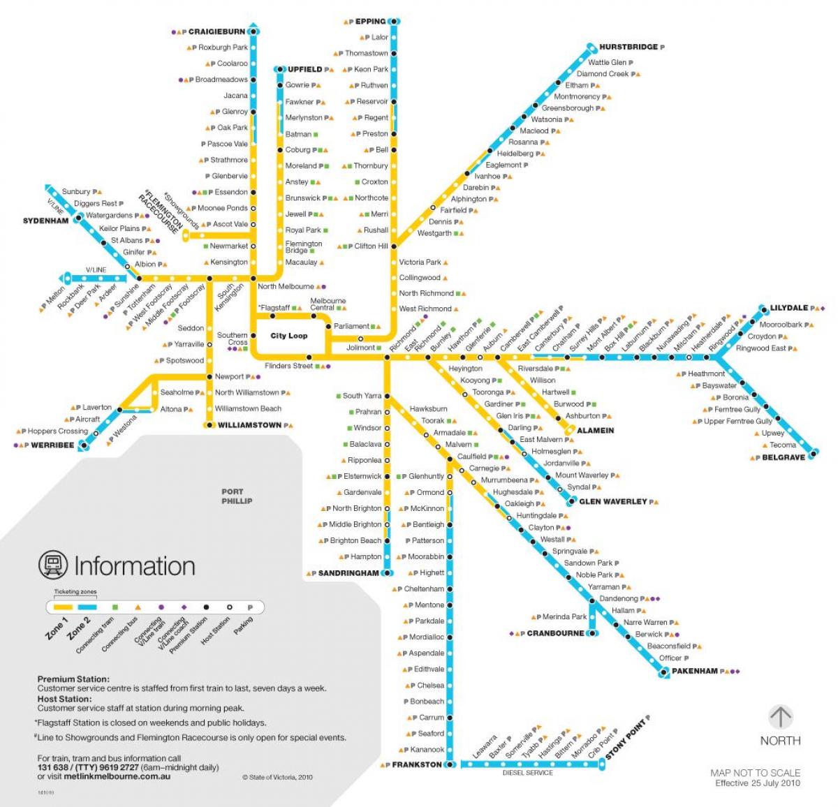 Melbourne train network map
