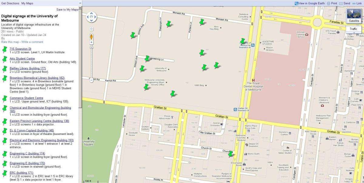 map of university of Melbourne