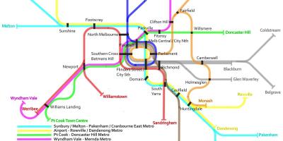 Metro train map Melbourne